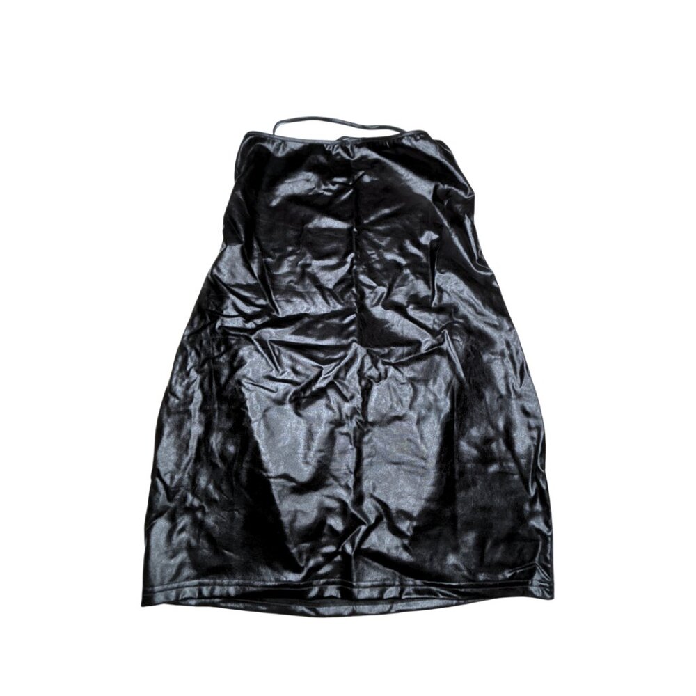 NWT Black Sleek Wet Mini Dress M/L Retail $69